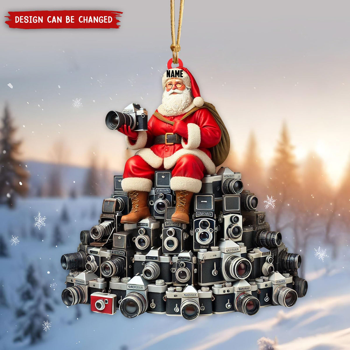 Personalized Santa Camera Christmas Tree Ornament-Gift for Photographers-2024 New Release