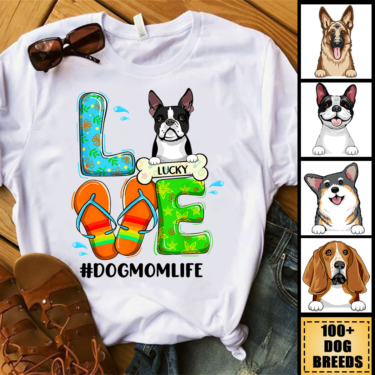 Dog Mom Beach - Personalized Apparel - Gift For Dog Lovers, Summer Vacation