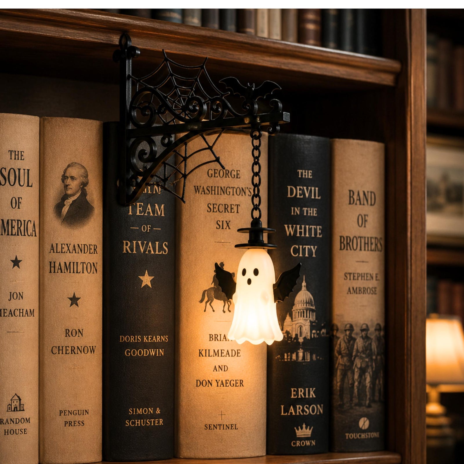 Ghost Lantern Bookend, Bookshelf Lamp