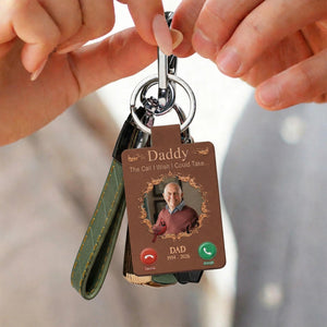 Personalized Photo Memorial Keychain, The Call I Wish I Could Take Leather Keyring, Fathers Day Gift, Loss Of Dad Gift, Family Sympathy Gift
