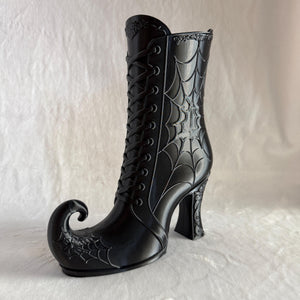 Halloween Witch Boot Vase, 3D Printed Spider Web Decor