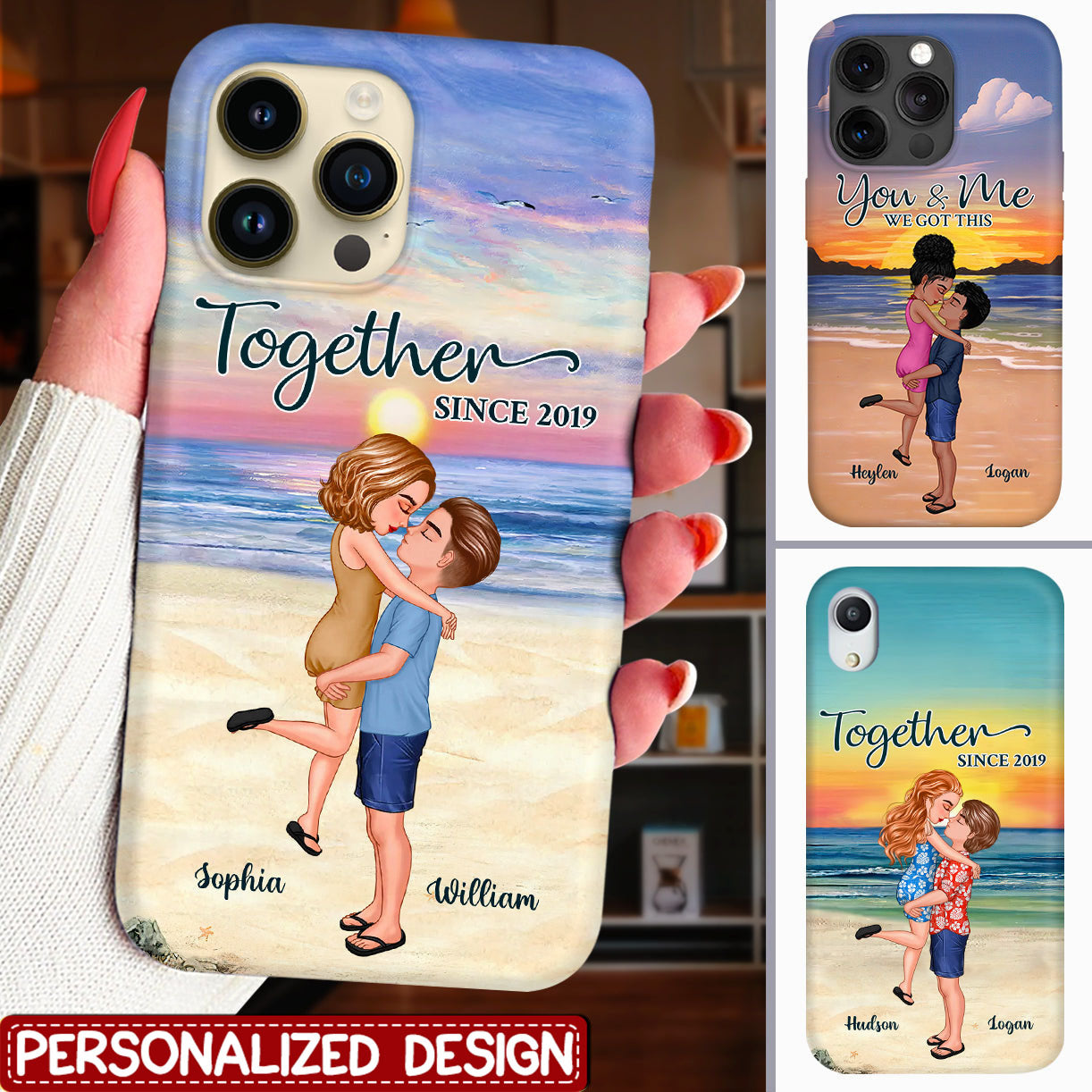 Couple Kissing At Beach Sunset Sunrise Personalized Phone Case