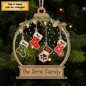 Personalized Acrylic Ornament - Christmas Gift For Family - Stocking Family Member Name
