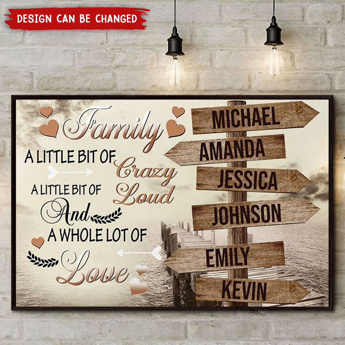 Family A Little Bit Of Crazy - Personalized Multi Names Poster