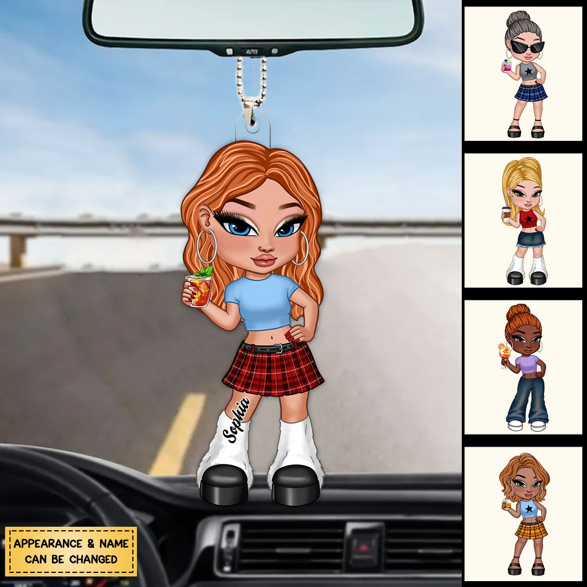 Y2K Fashion Girl Personalized Acrylic Car Ornament