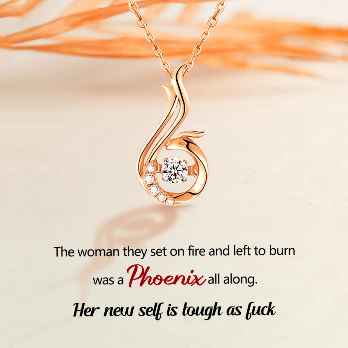 Tough As F*ck Phoenix Dancing Necklace