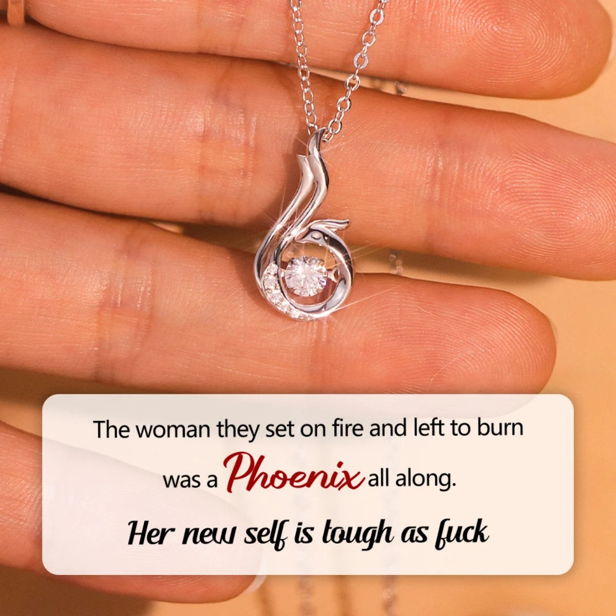 Tough As F*ck Phoenix Dancing Necklace