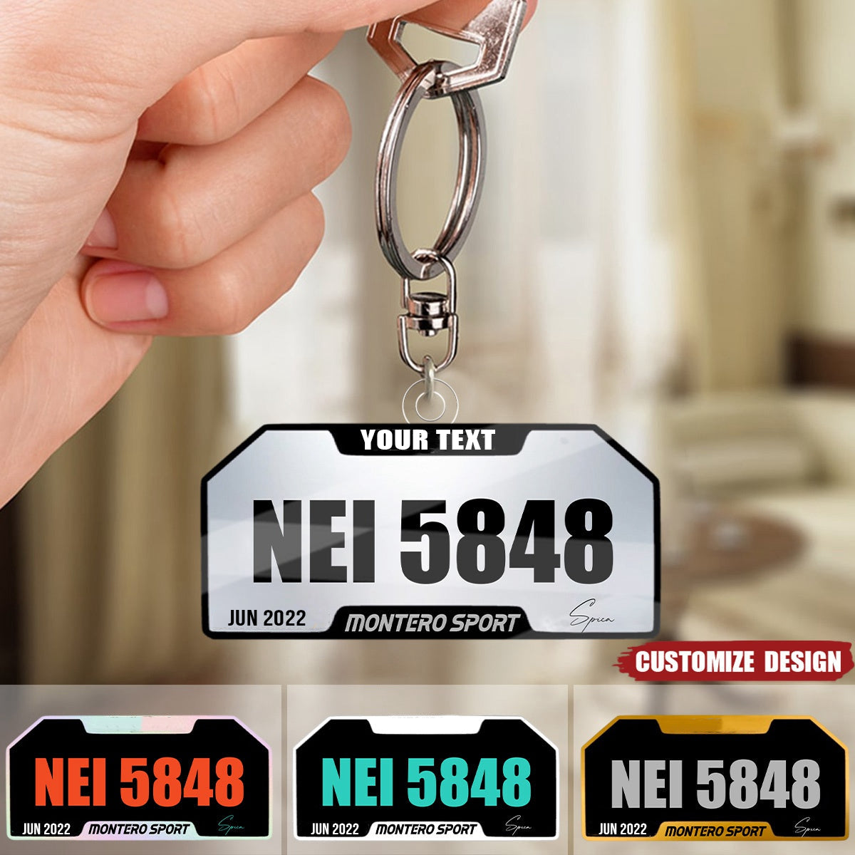 Personalized Plate Acrylic Keychain