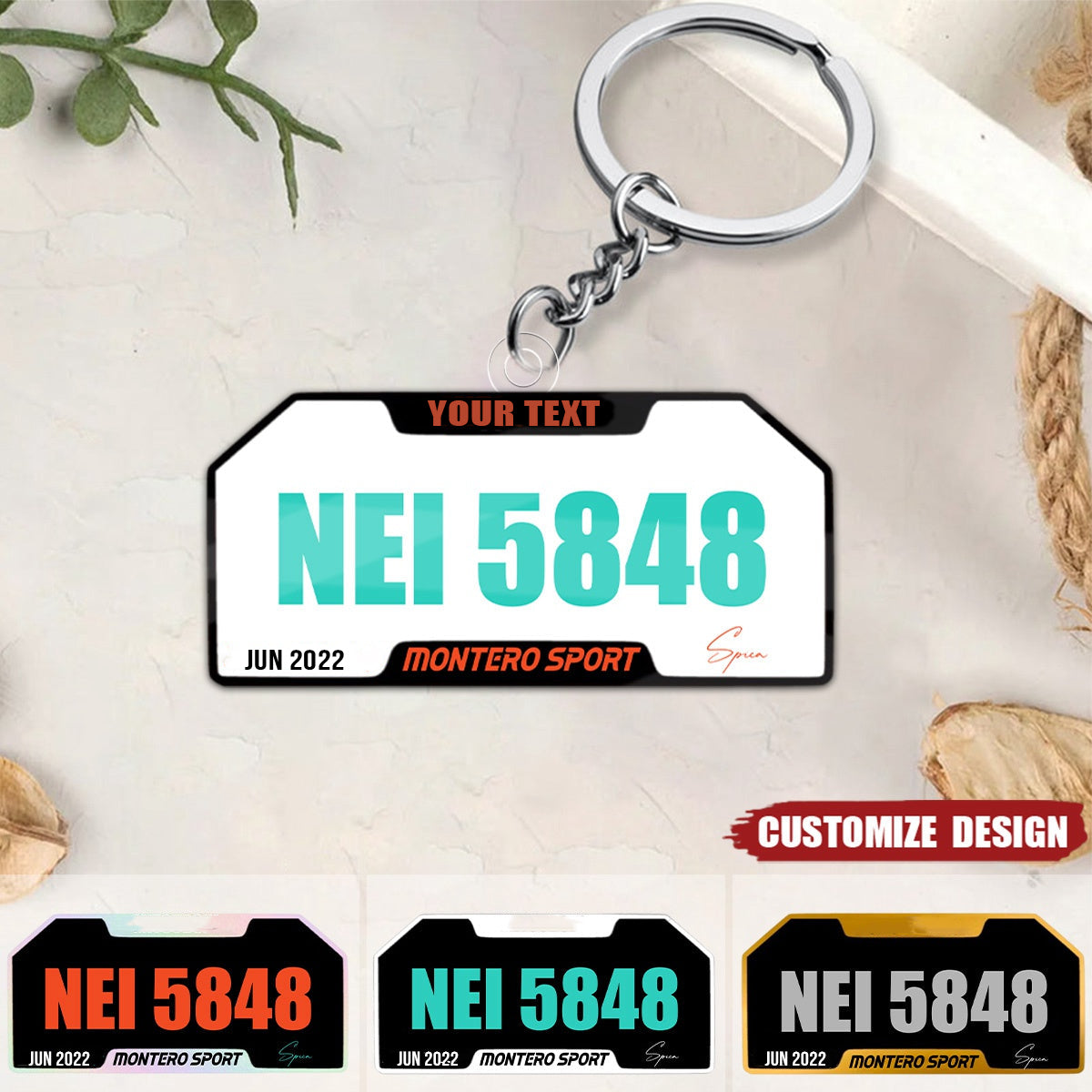 Personalized Plate Acrylic Keychain