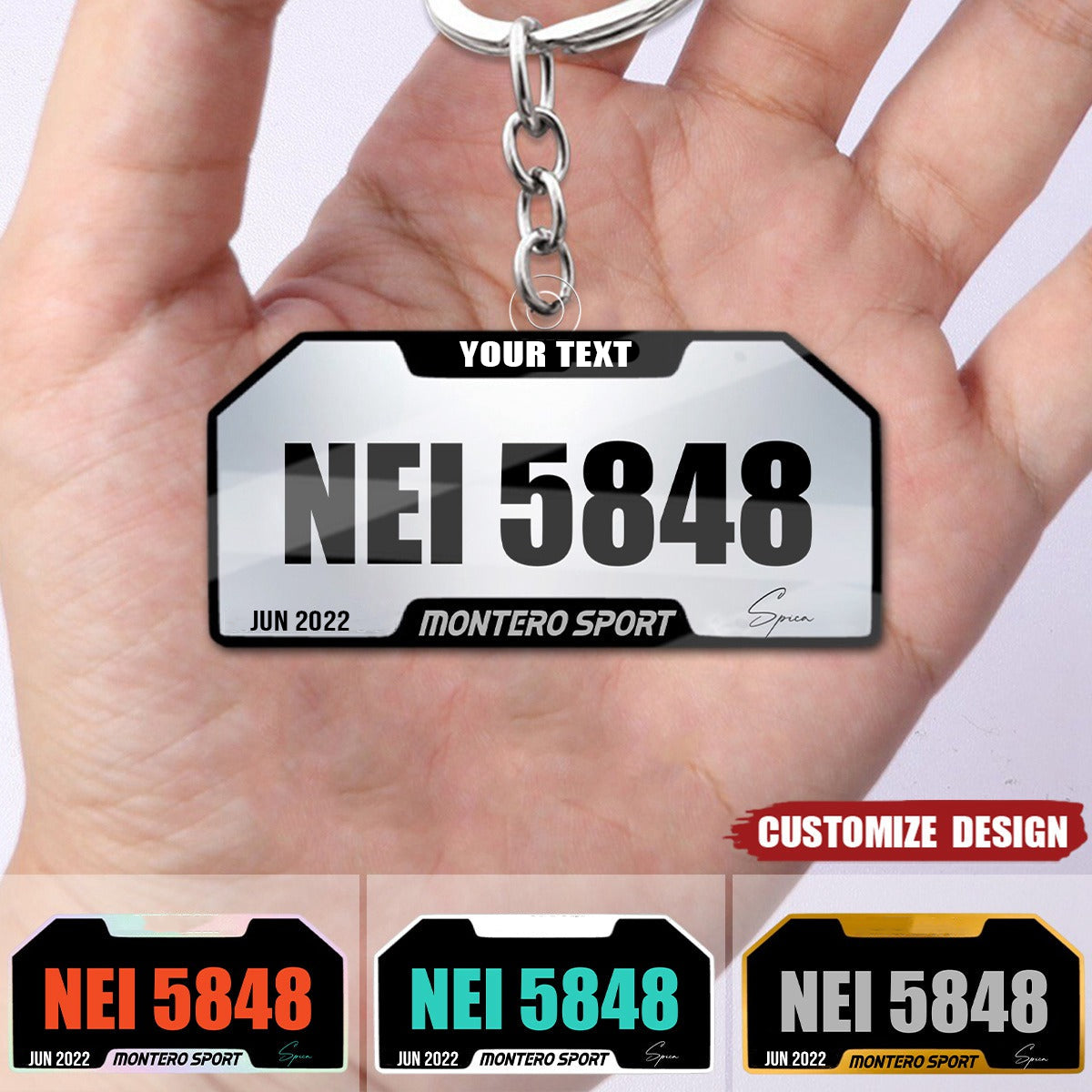 Personalized Plate Acrylic Keychain
