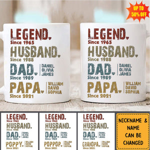 Heroes In Our Hearts - Family Personalized Custom Mug - Gift For Dad