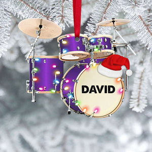 Drum Set - Personalized Christmas Ornament - Gift For Drum Lovers