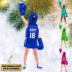 Personalized Girl Version Boxer Christmas Ornament-Great Gift Idea For Boxing Lovers/Boxers