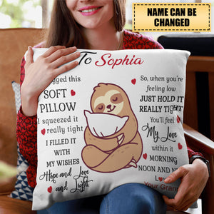 I Hugged This Soft Pillow-Sloth, Gift for Family