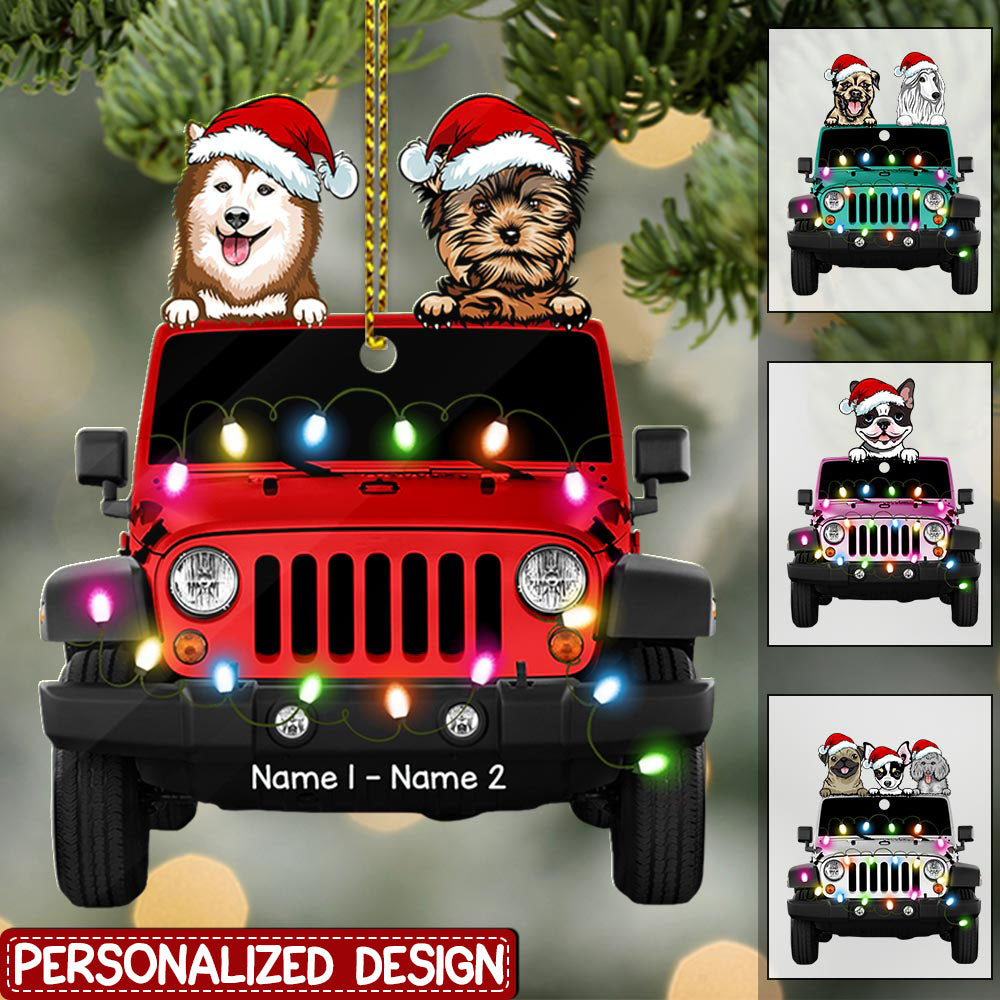 Customized Dog and Off-Road Christmas Gift Dog Mom Fur Mama Pet Puppy Lovers Acrylic Ornament