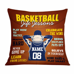 Personalized Love Basketball Player Life Lessons Pillow