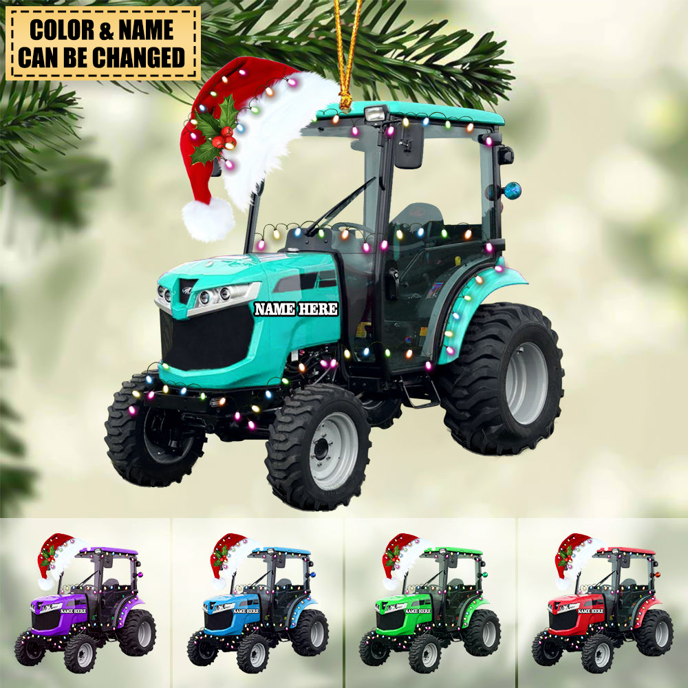 Personalized Tractor Christmas Acrylic Ornament