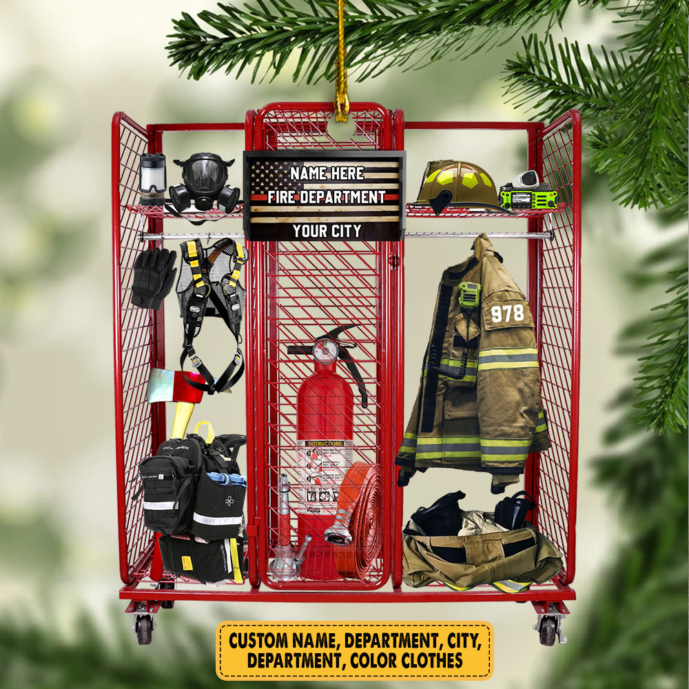 Personalized Ornament Gear Grid Firefighter Acrylic Ornament