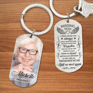 Until We Meet Again, Personalized Stainless Keychain, Memorial Gifts, Custom Photo