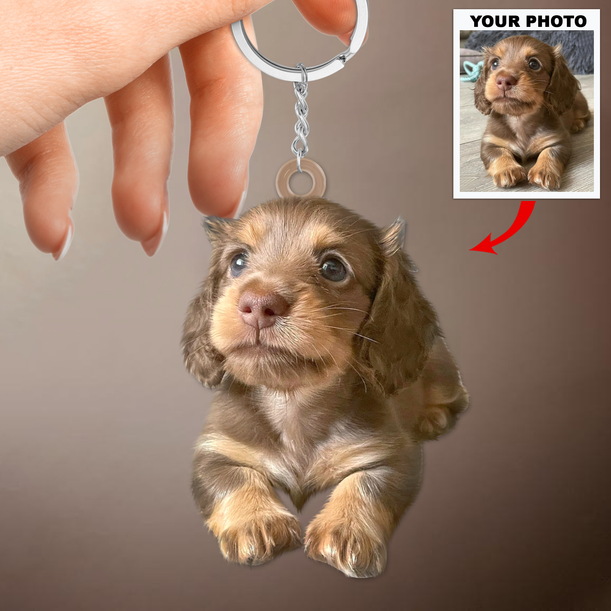Personalized Keychain - Mother's Day Gift For Dog Mom, Dog Lover - Custom Your Photo Keychain