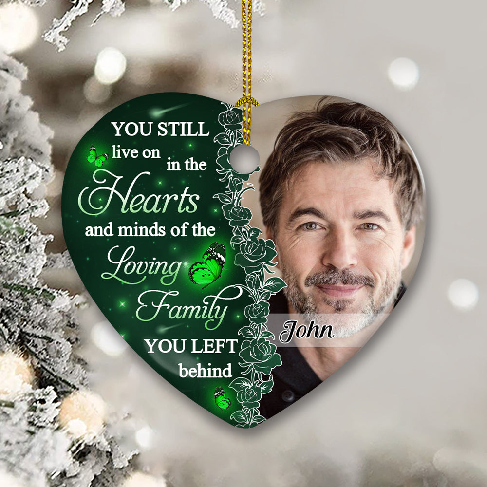 Hearts And Minds - Personalized Custom Heart Ceramic Christmas Ornament