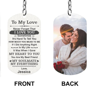 My Soulmate My Everything - Custom Name and Photo - Personalized Steel Keychain - Best Gifts For Couple