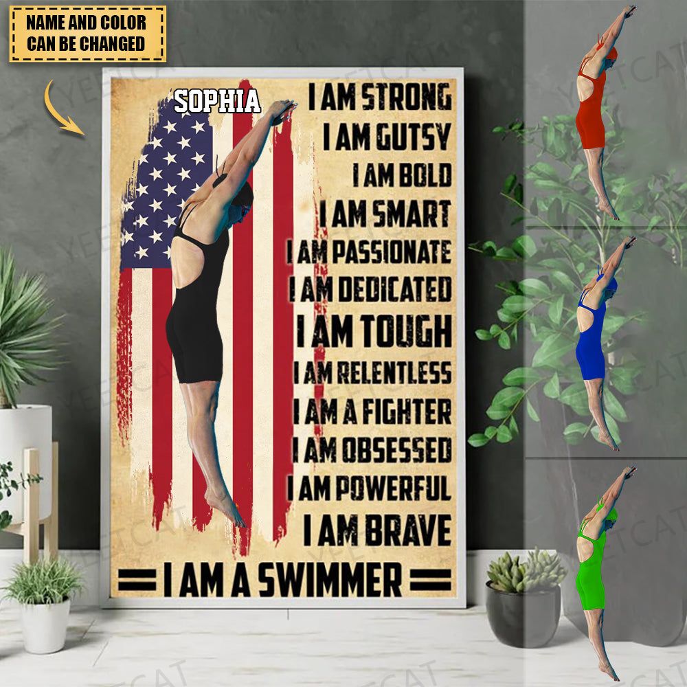 2022 New Release Personalized Swimmer Horizontal Poster-Gift idea For Swimming lovers