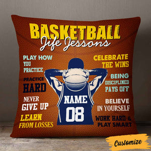 Personalized Love Basketball Player Life Lessons Pillow
