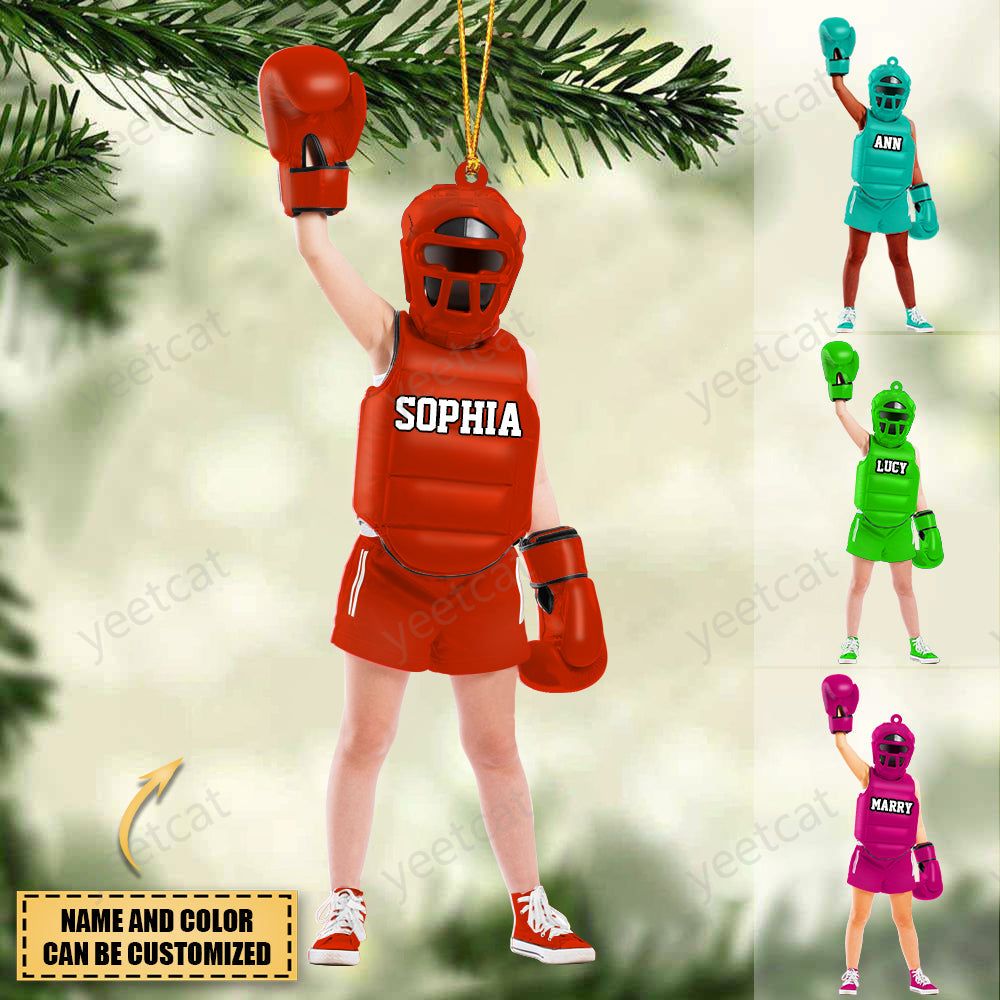 Personalized Girl Version Boxer Christmas Ornament-Great Gift Idea For Boxing Lovers/Boxers
