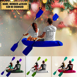 Custom Personalized Double Kayaker Christmas Ornaments, Gifts For Kayak Lovers