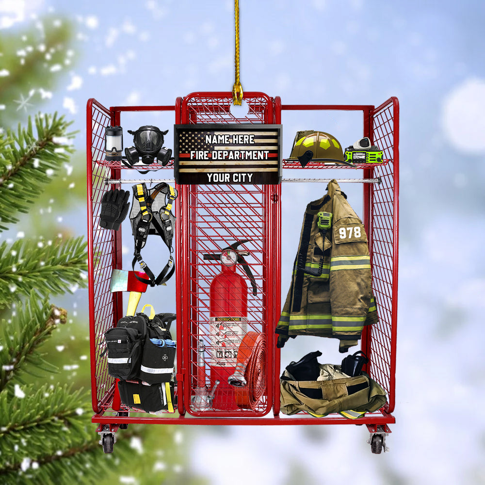 Personalized Ornament Gear Grid Firefighter Acrylic Ornament