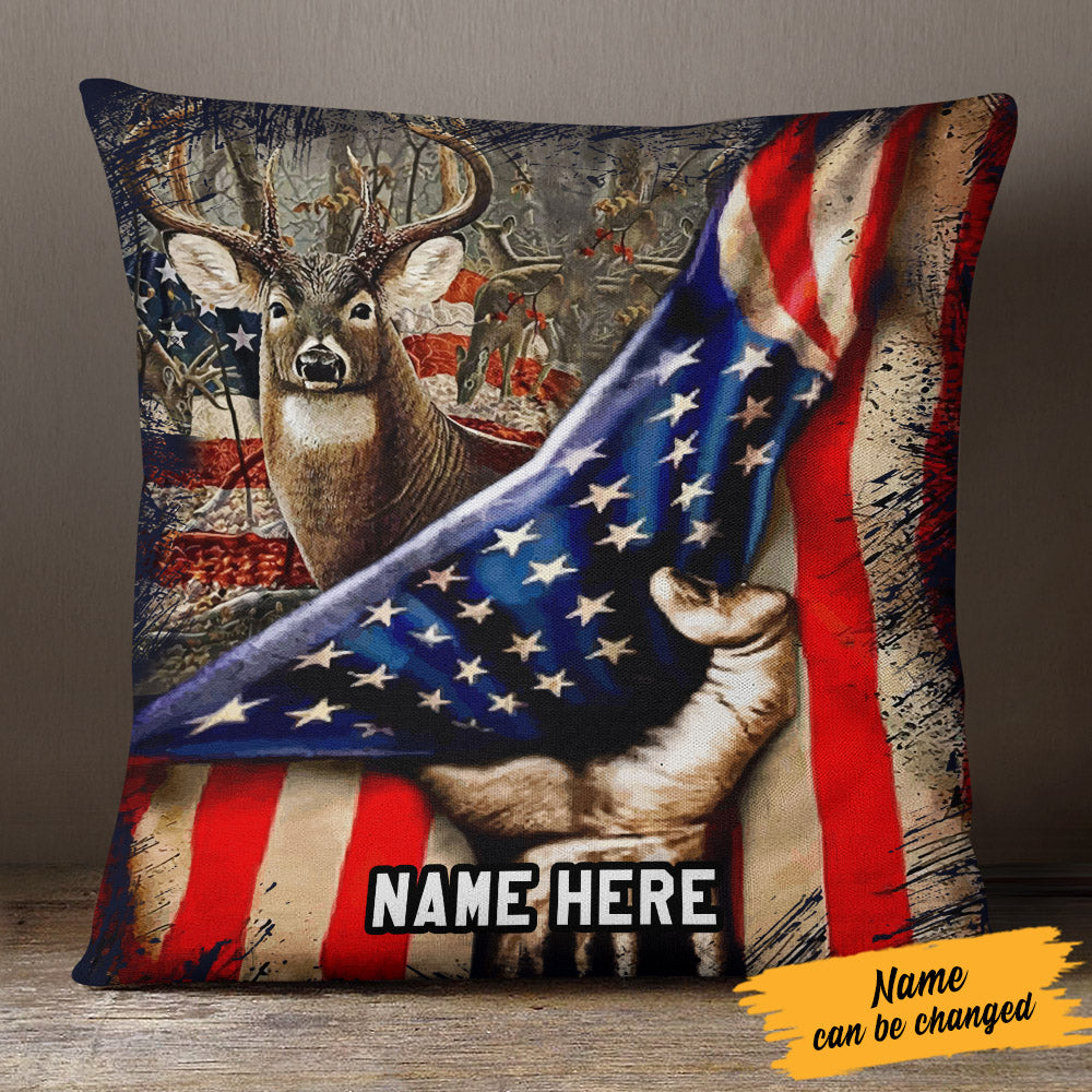 Personalized Hunting Dad Grandpa Pillow