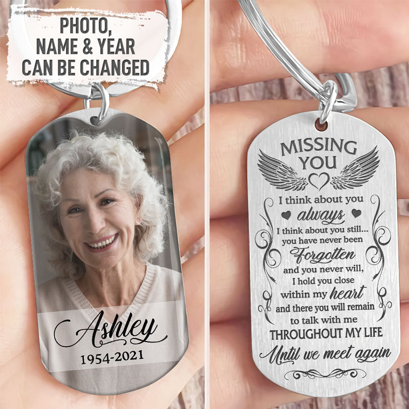 Until We Meet Again, Personalized Stainless Keychain, Memorial Gifts, Custom Photo