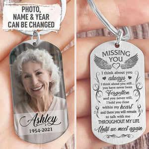 Until We Meet Again, Personalized Stainless Keychain, Memorial Gifts, Custom Photo