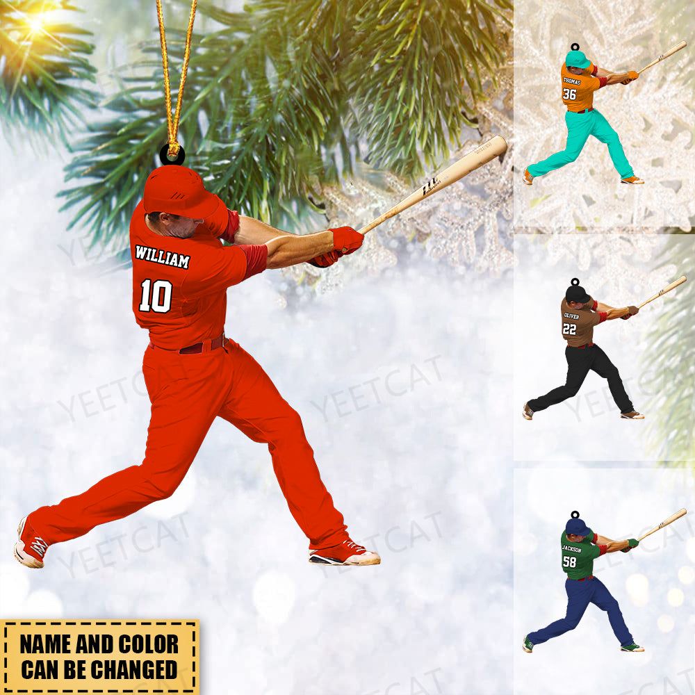 Personalized Baseball Christmas Ornament -Great Gift Idea For Baseball Lovers