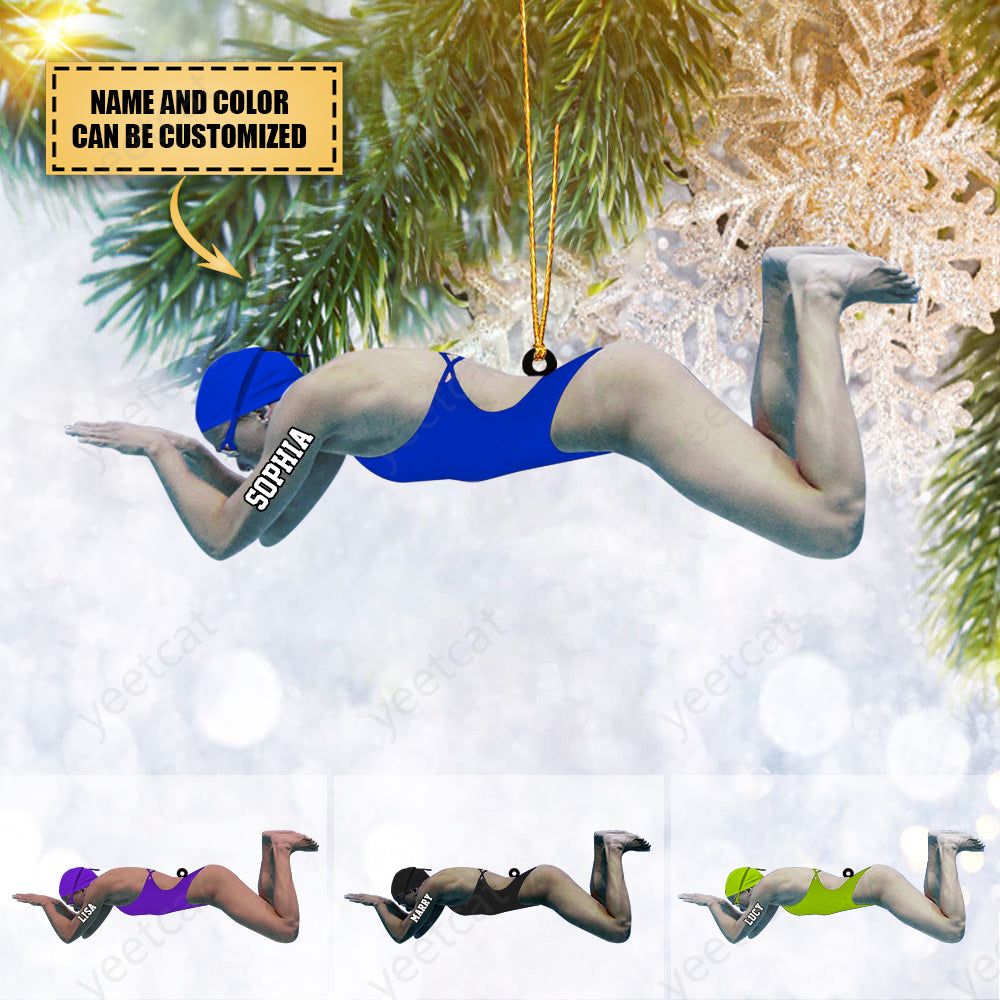 2022 New Release Personalized Swimmer Acrylic Ornament, Gift For Swimming Lovers/Swimmer