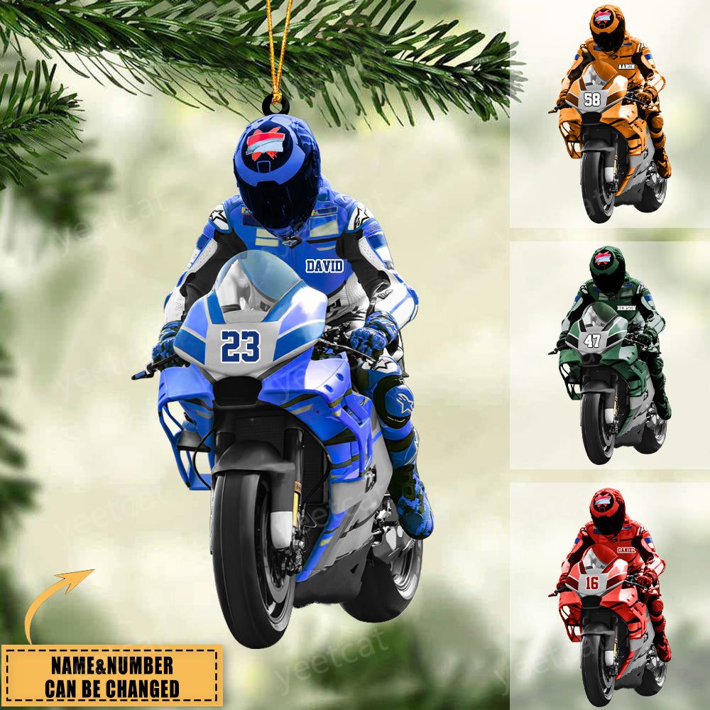 Custom Personalized Motorcycle Christmas Ornament, Gift For Motorcycle Lovers