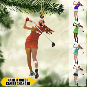 Personalized Golfer Acrylic Christmas Ornament , Gift For Golf Lovers