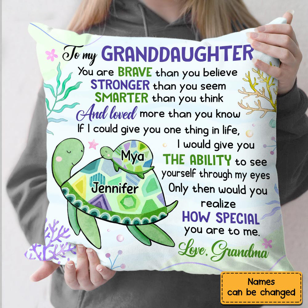 Gift for Granddaughter You Are Braver Than You Believe Pillow