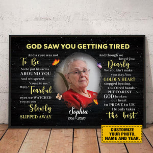 God Saw You Getting Tired Memorial Mom/ Grandma/ Family Personalized Poster