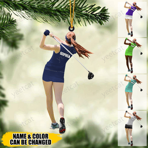 Personalized Golfer Acrylic Christmas Ornament , Gift For Golf Lovers