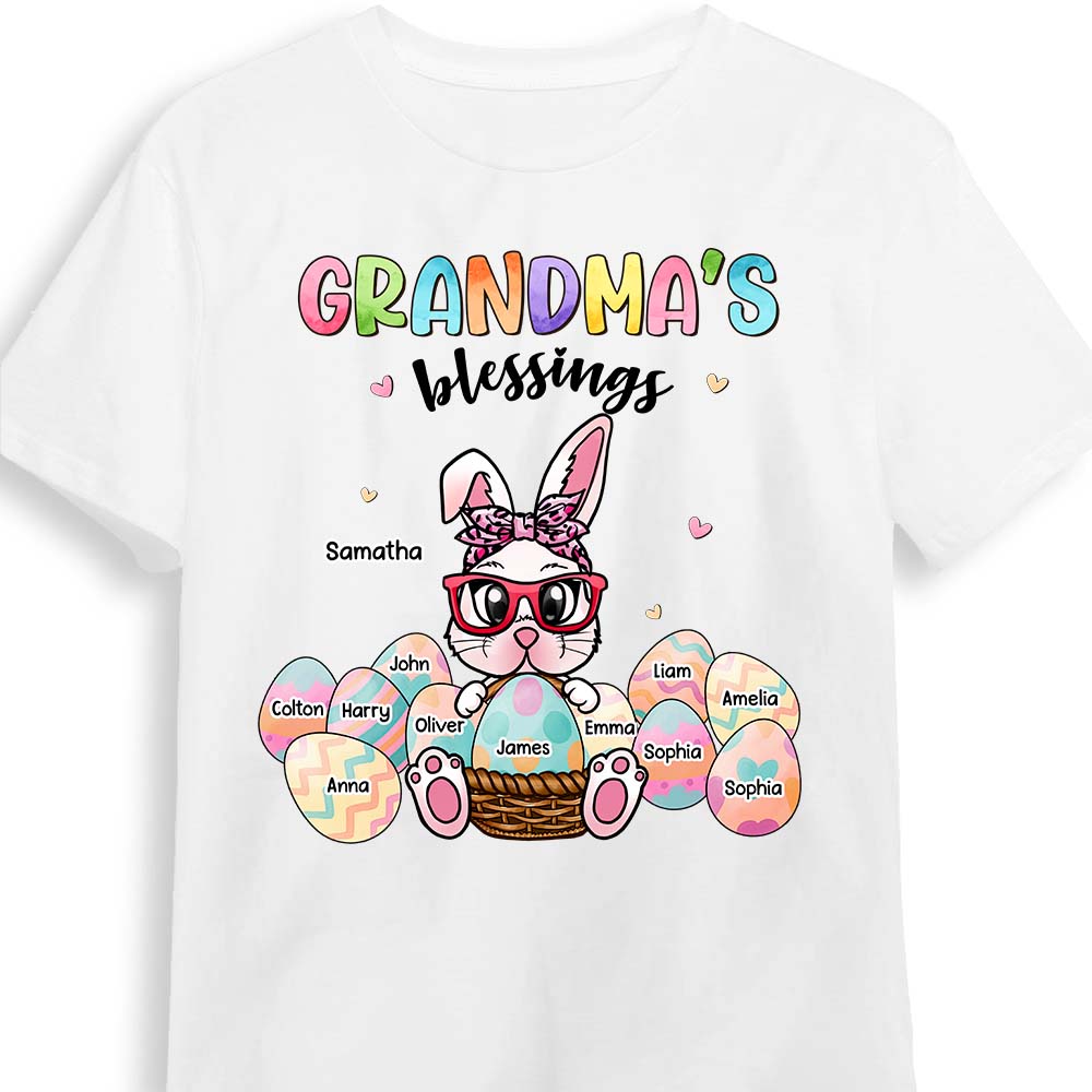 Easter Grandma Bunny's Blessings Personalized Shirt