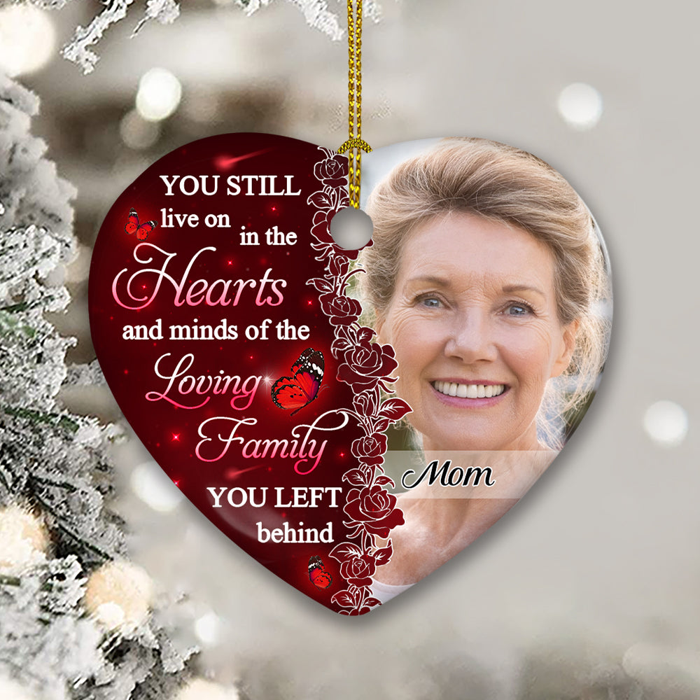 Hearts And Minds - Personalized Custom Heart Ceramic Christmas Ornament