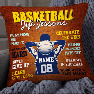 Personalized Love Basketball Player Life Lessons Pillow