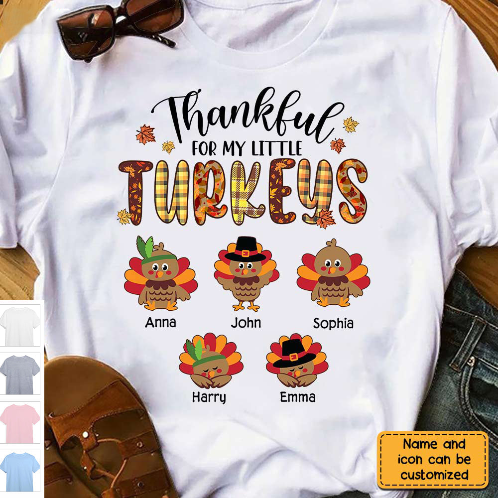 Thankful For My Little TurKeys Grandma T Shirt