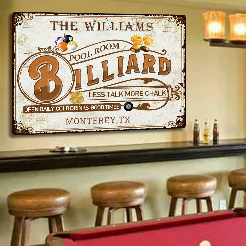 Bar Pool Hall Signs