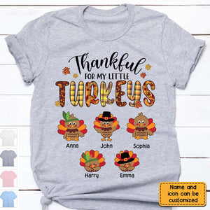 Thankful For My Little TurKeys Grandma T Shirt
