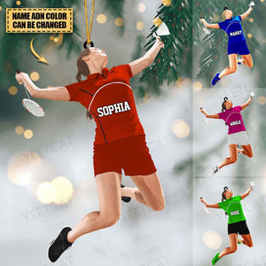 Custom Personalized Badminton Lovers Christmas Ornament, Gift For Badminton Player