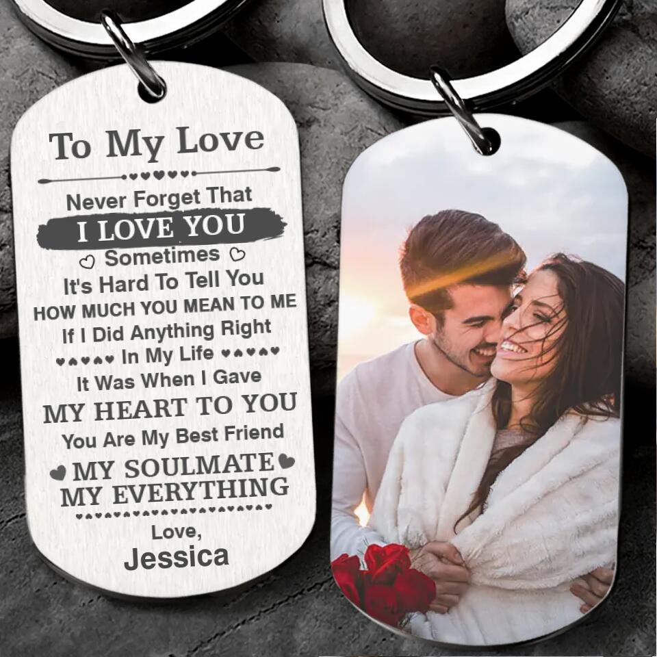 My Soulmate My Everything - Custom Name and Photo - Personalized Steel Keychain - Best Gifts For Couple