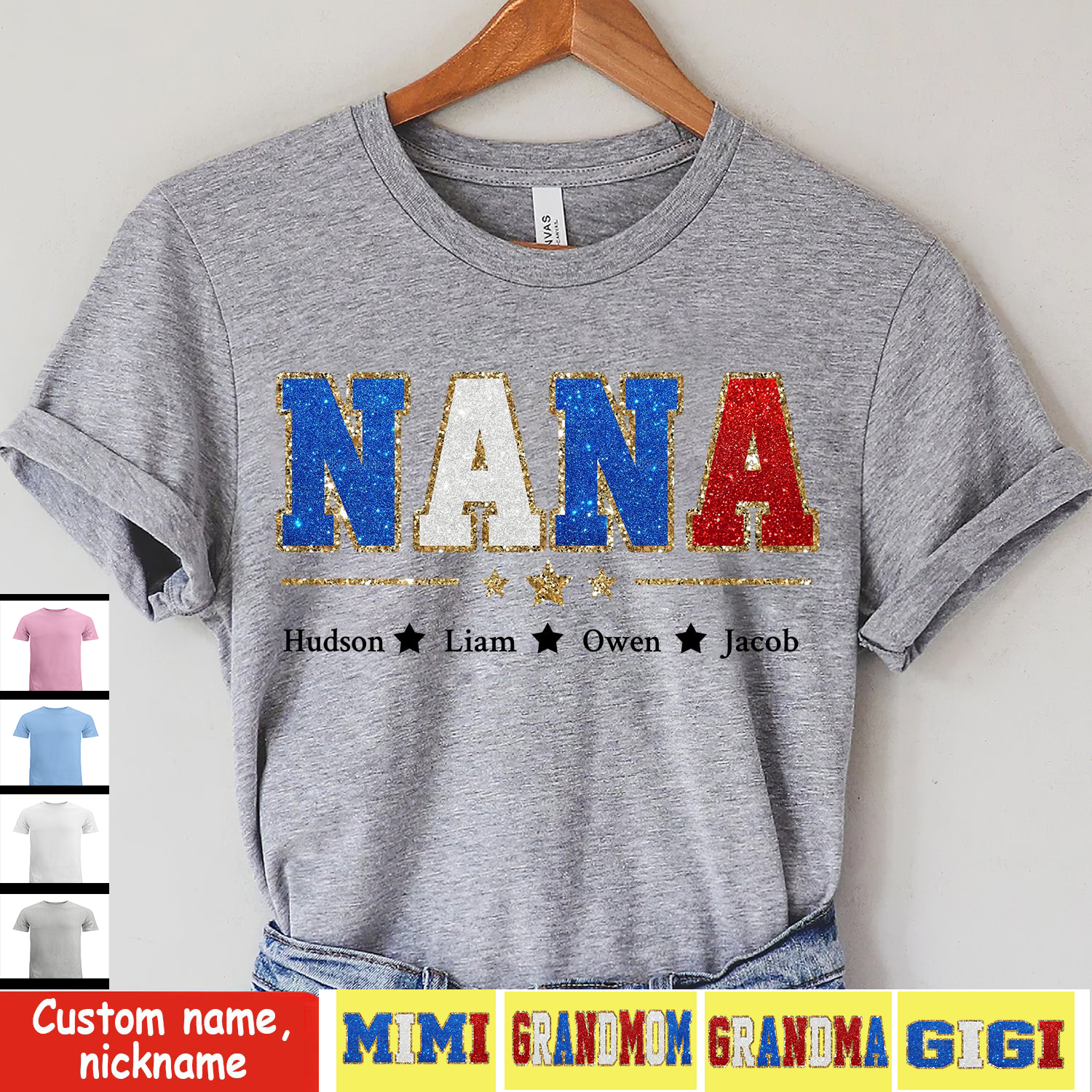 Personalized T-shirt and Perfect Gift for Grandmas Moms Aunties
